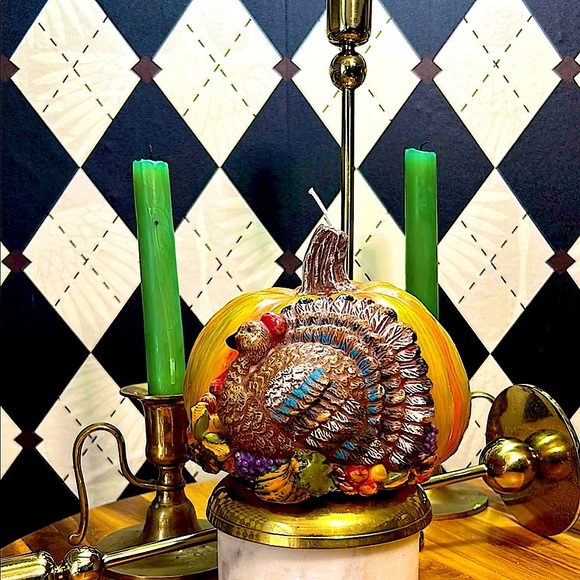 Sculptural Candle Turkey, Harvest & Pumpkin| Rustic & Elaborate Decor - Picture 8 of 16